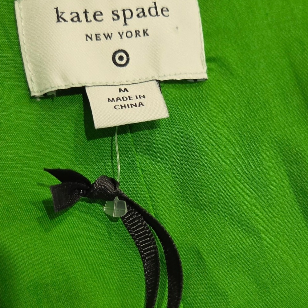 Kate Spade New York Target Green Floral Puff Sleeve Cotton Mini Dress Medium NWT - Picture 5 of 7